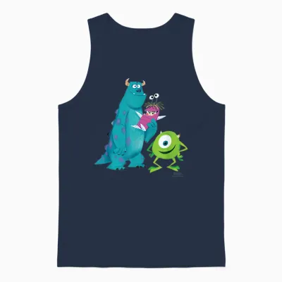 Disney & Pixar’s Monsters, Inc. Sulley Mike Boo Concept Art Unisex Tank Top - Navy