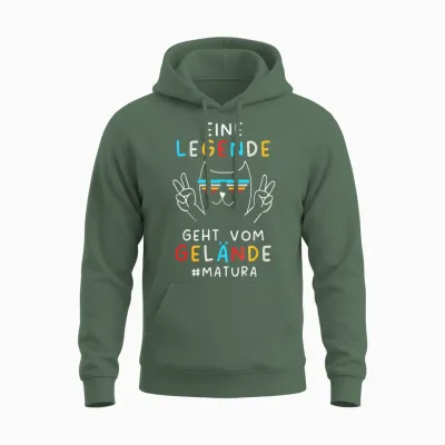 Matura Geschafft 2026 Matura Abschluss Eine Legende Geht Unisex Hoodie - Military Green