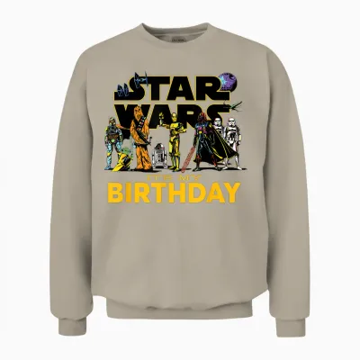 Star Wars Classic Characters Party Matching It's My Birthday Unisex Sweatshirt - Sand