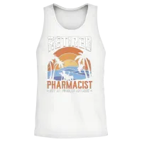 Retired Pharmacist Not My Problem Anymore Unisex Tank Top - White – 2