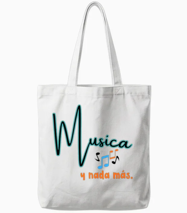 Music and Notes - Lovers Tote Bags in White