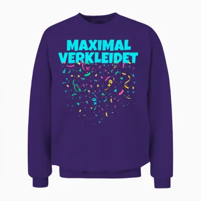 Meine Verkleidung Funny Costume Replacement Maximum Dressed T-Shirt, Black Unisex Sweatshirt - Purple