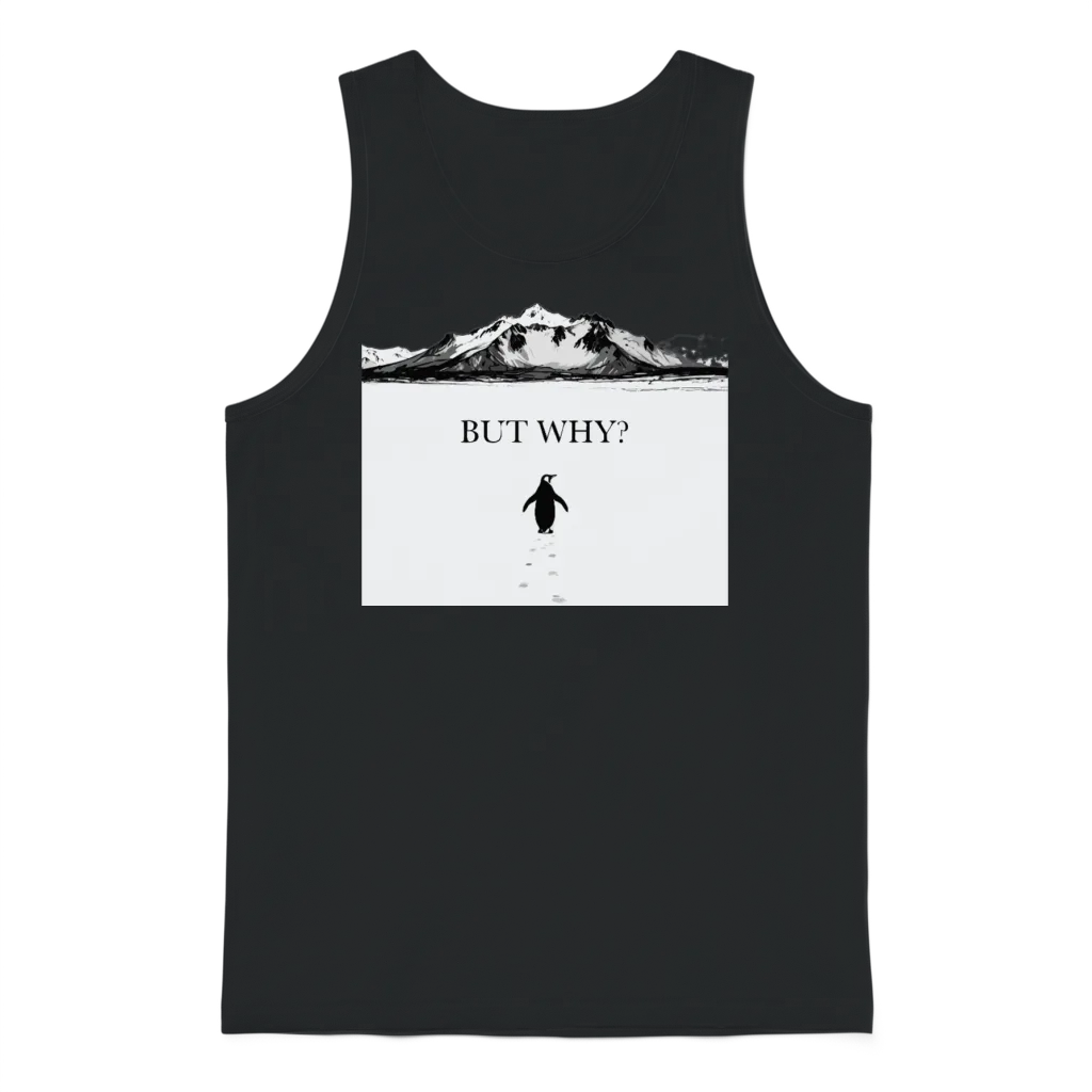 But Why Penguin, Nihilist Penguin Unisex Tank Top - Black