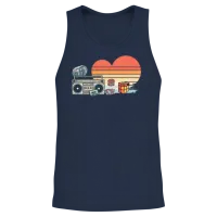 Retro 80s Unisex Tank Top - Navy – 2