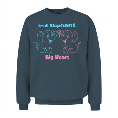 Small Elephant, Big Heart – Cute Unisex Sweatshirt - Dark Heather