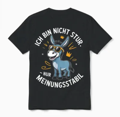 Ich Bin Nicht Stur Nur Meinungsstabil Esel Unisex T-Shirt - Black