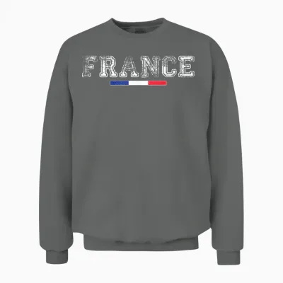 France Flag French Unisex Sweatshirt - Graphite Heather