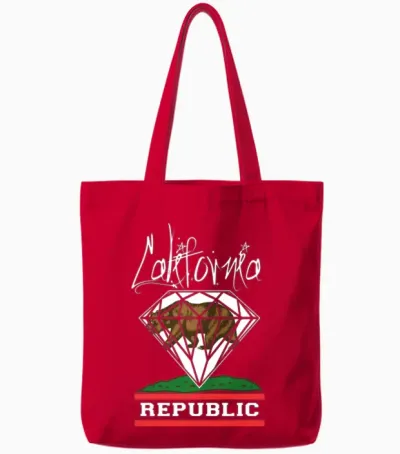 California Diamond Republic Tote Bags - Red