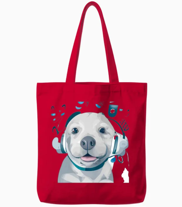 Funny Dog Lovers Gift Tote Bags in Red