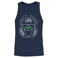 Dont Panic Unisex Tank Top - Navy – 2