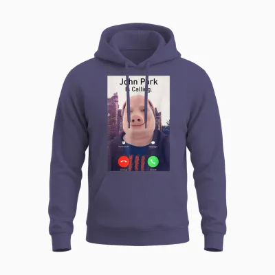 John Pork Is Calling Funny Sarcastic Answer Phone Humor Unisex Hoodie - Heather Sport Dark Navy