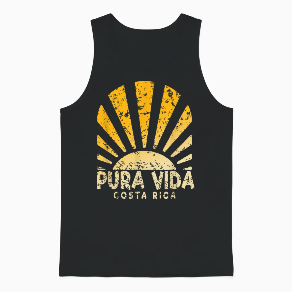 Pura Vida Costa Rica - Costa Rica Sunshine Unisex Tank Top in Black