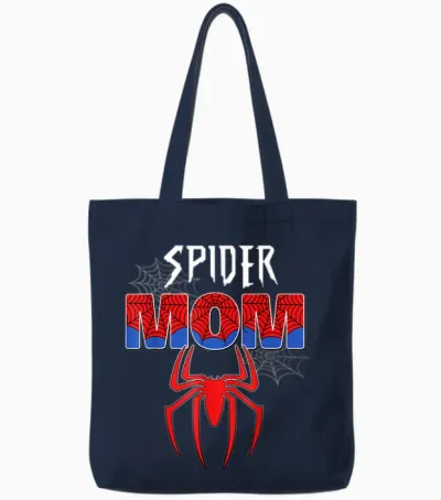 Women Spider Mom Mother's Day Matching Family Birthday Tote Bags - Navy
