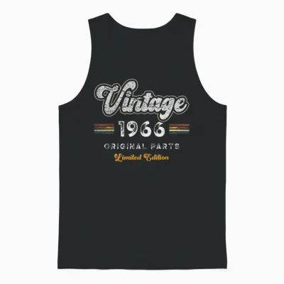 Vintage 1966 Original Parts 59th Birthday Unisex Tank Top - Black