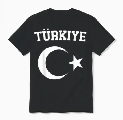 Turkish Flag Türkiye Bayragi Half Moon and Star Turkey T-Shirt, Red Unisex T-Shirt - Black