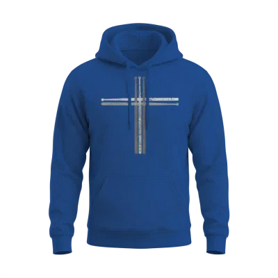 Drumsticks Cross - Christian Drummer Gift Unisex Hoodie - Royal