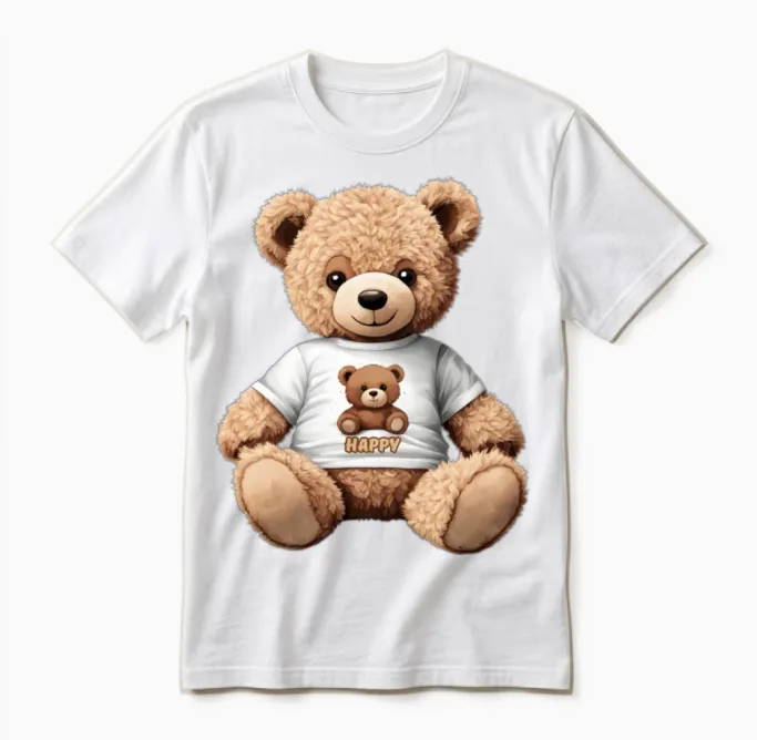 'happy' Teddy Bear Gd Wildlife Unisex T-Shirt in White