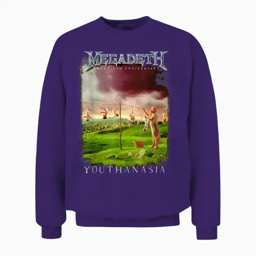Megadeth - Youthanasia T-Shirt, Black Unisex Sweatshirt in Purple