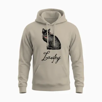 Laufey Black Cat Unisex Hoodie - Sand