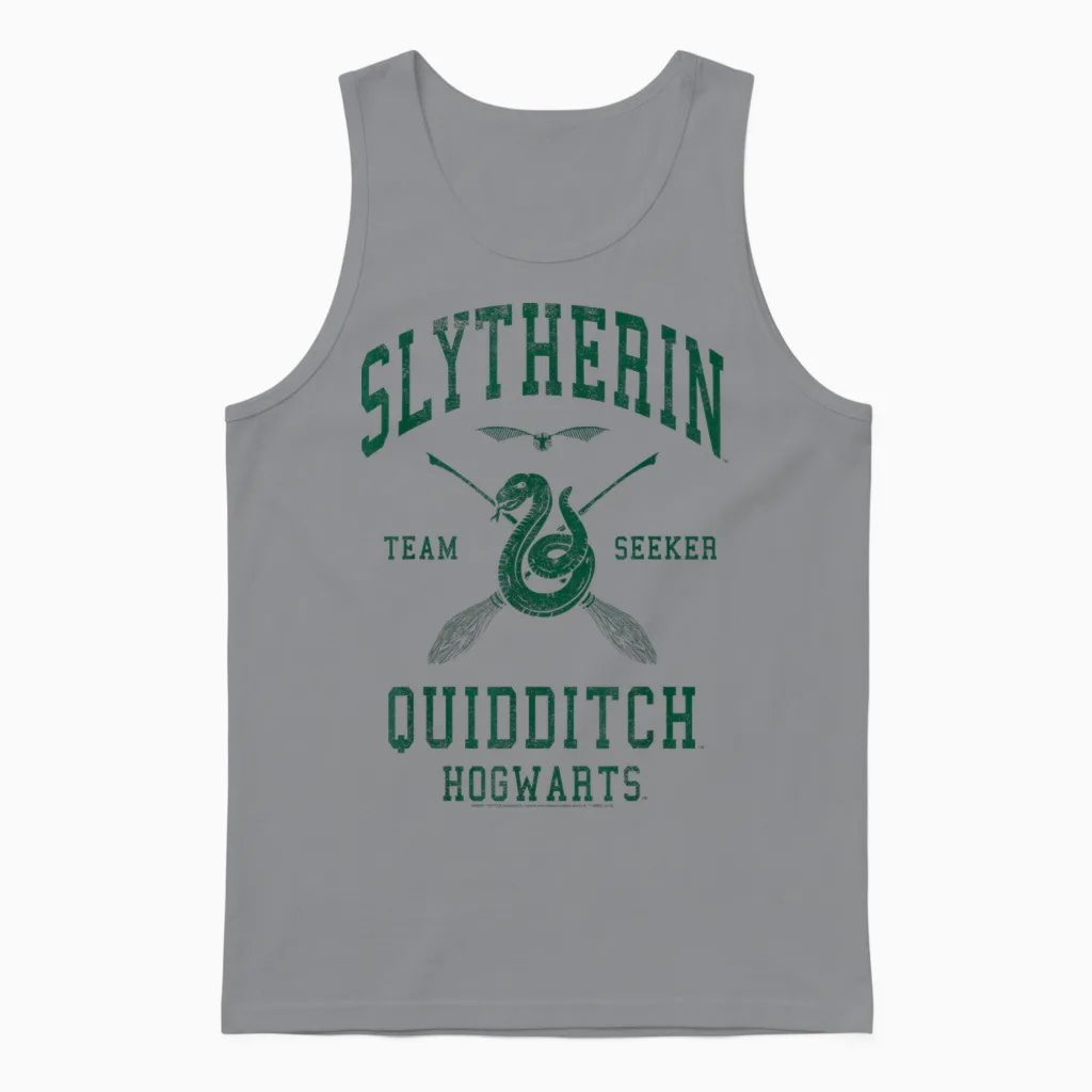 Harry Potter Slytherin Team Seeker Hogwarts Quidditch Unisex Tank Top in Sport Grey