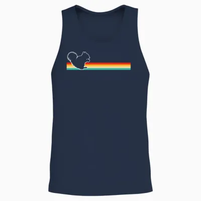 Squirrel Retro Unisex Tank Top - Navy