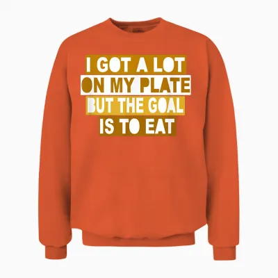 Braune Farbe the Goal Is to Eat Brown Grafik Unisex Sweatshirt - Orange