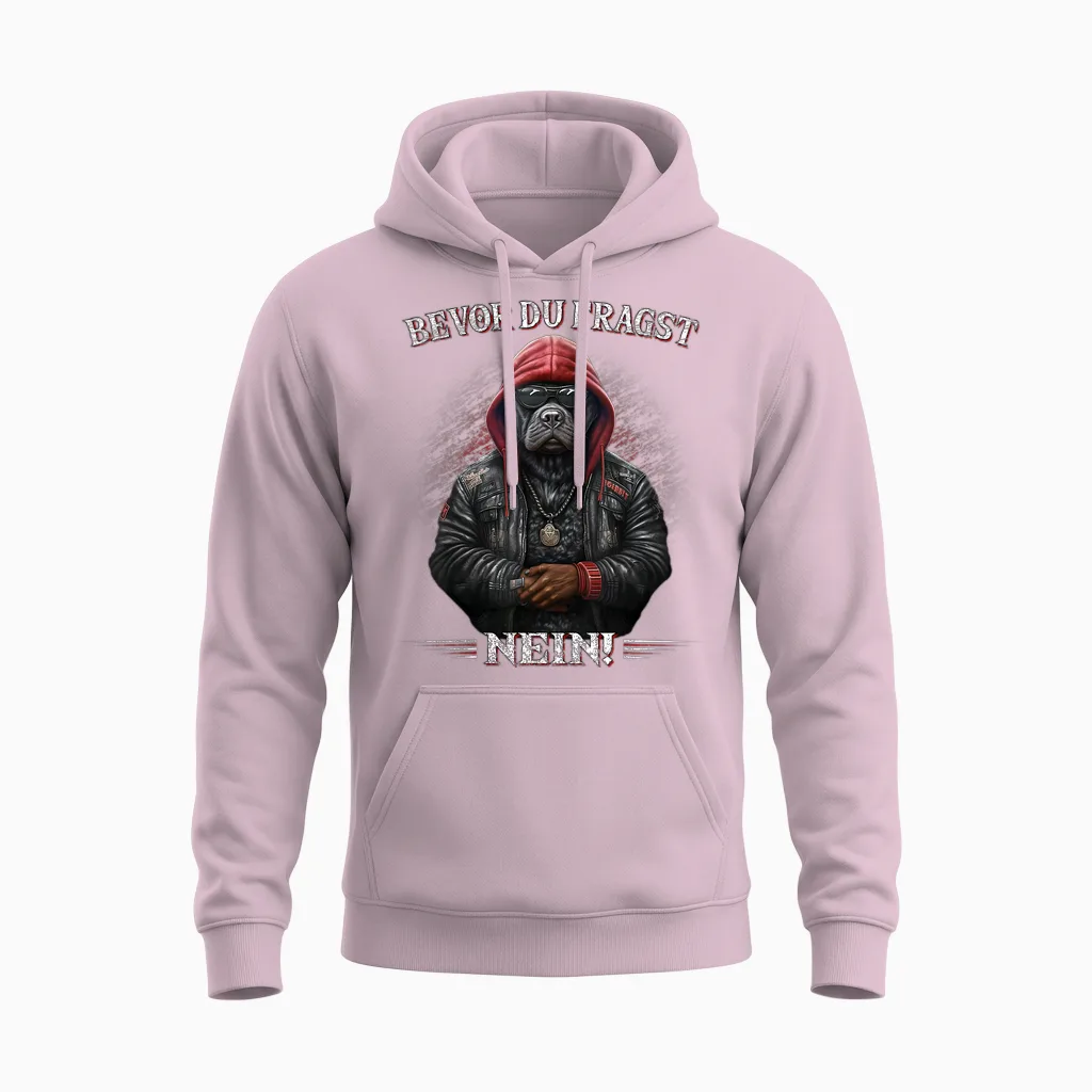Bevor Du Fragst - Nein Lustiges Sarkasmus Hunde Kaffee Unisex Hoodie in Light Pink