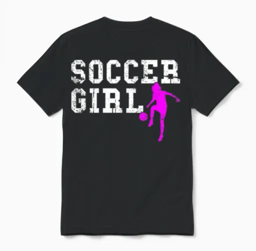 Soccer Girl Unisex T-Shirt in Black