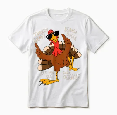 Turkey Gravy Beans and Rolls Casserole Funny Thanksgiving Unisex T-Shirt - White