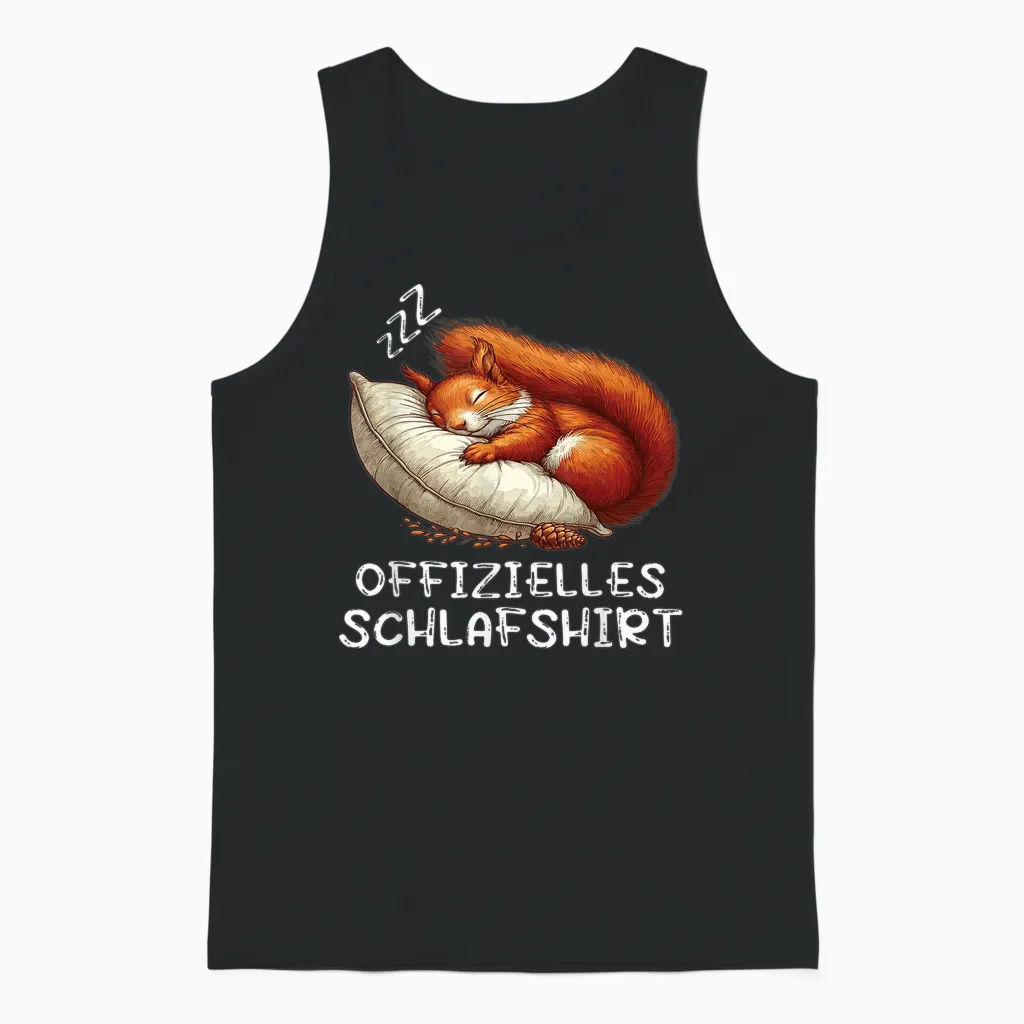 Official Sleep Shirt Squirrel Squirrel Fan Rodent T-Shirt, Black Unisex Tank Top in Black