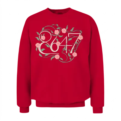 Floral Subtle Anti Trump 8647 86 47 Boho Unisex Sweatshirt - Red