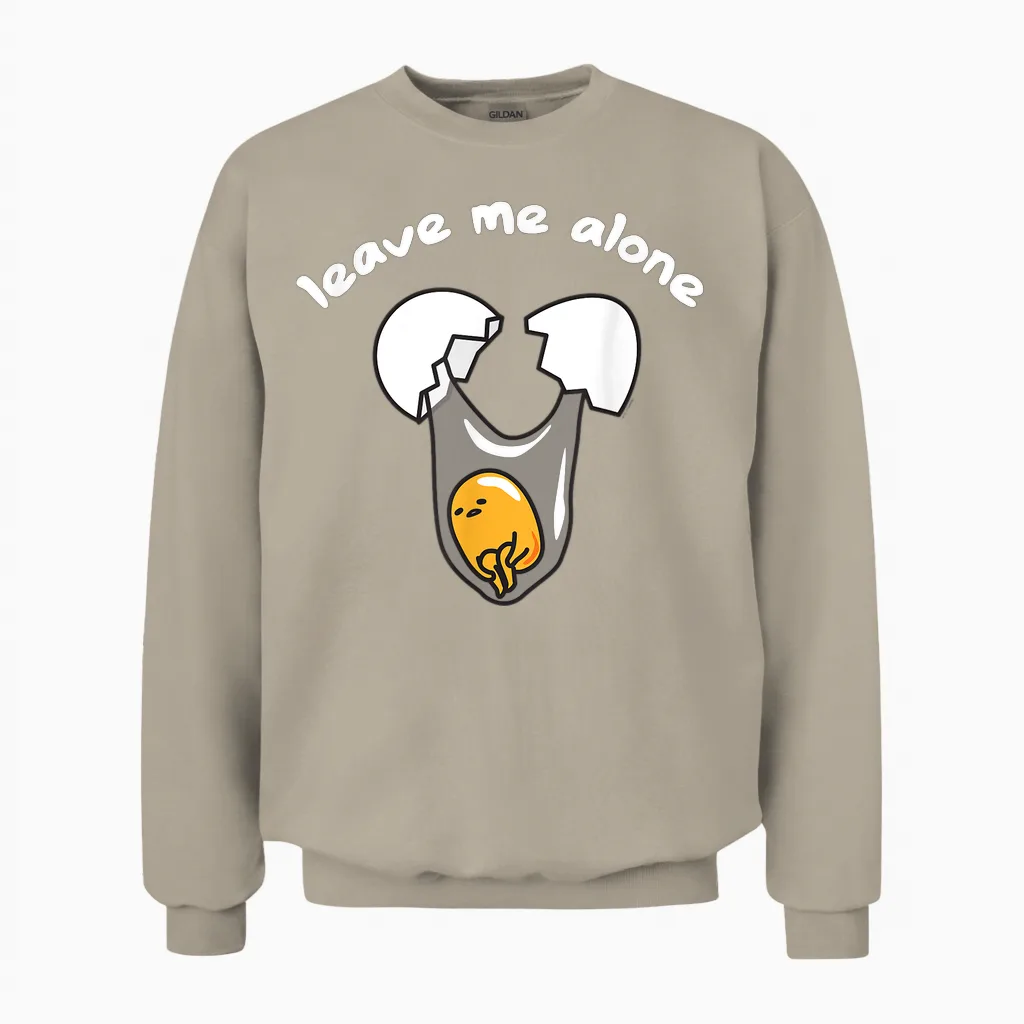 Gudetama Leave Me Alone Unisex Sweatshirt in Sand