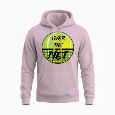 Tennis Over the Net Unisex Hoodie - Light Pink