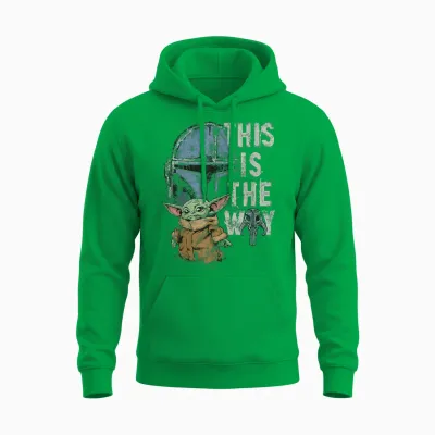 Star Wars the Mandalorian and Grogu This Is the Way Graphic Unisex Hoodie - Irish Green