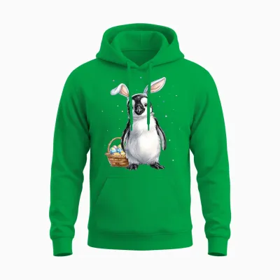 Pinguin Vogel Ostern Haseneier Hasenohren Niedlich Unisex Hoodie - Irish Green