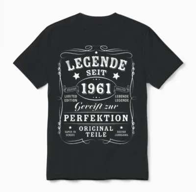 1961 Birthday Man 65th Decoration Funny 65s 65th Birthday Unisex T-Shirt - Black