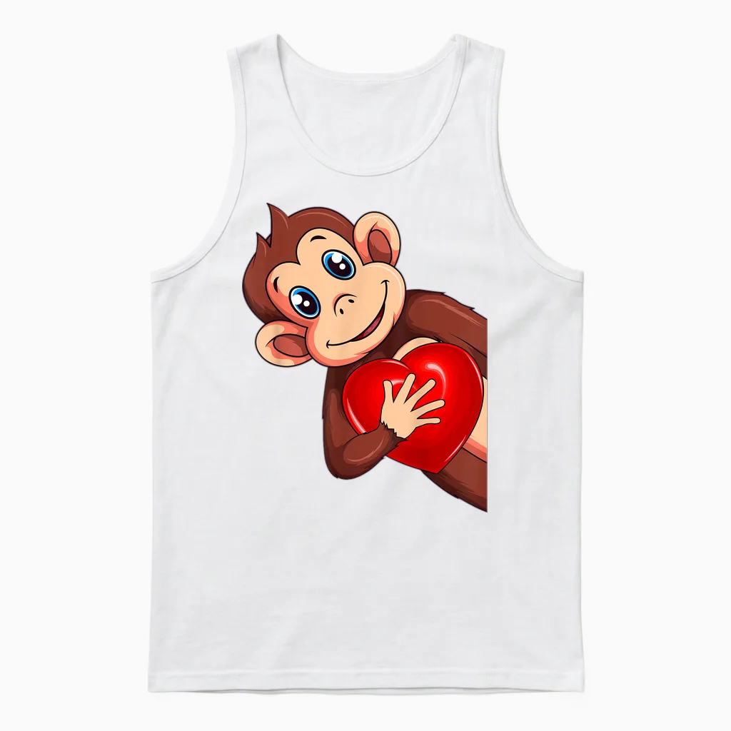 Affen äffchen Mädchen Kinder Damen Unisex Tank Top in White
