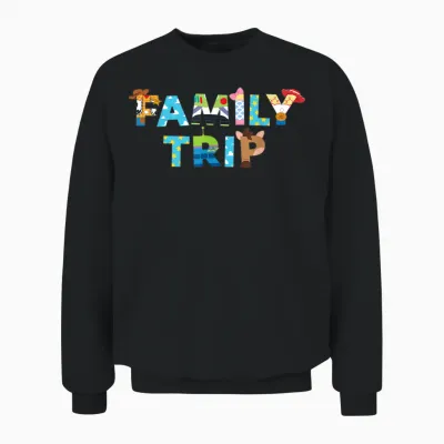 Disney and Pixar's Toy Story "family Trip" Character Letters Unisex Sweatshirt - Black