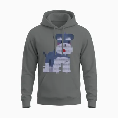 Miniature Pinscher Retro Pixels Unisex Hoodie - Graphite Heather