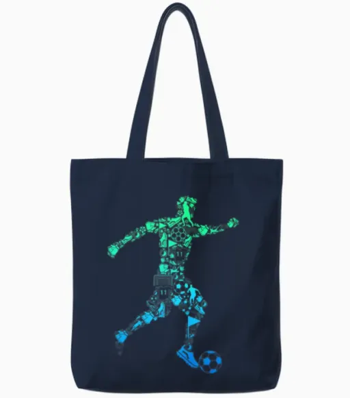 Soccer Soccer Player Boys Kids Tote Bags in Navy