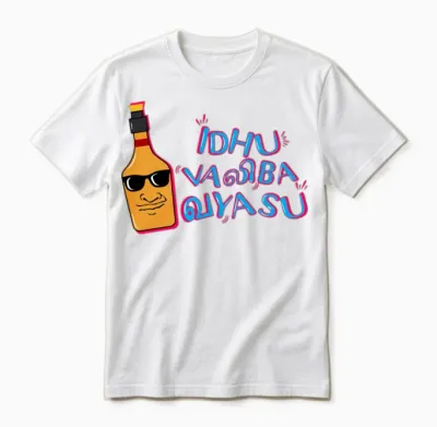 Idhu Valiba Vayasu Tamil Comedy Bottle Unisex T-Shirt - White