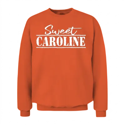 Sweet Caroline White 3 Unisex Sweatshirt - Orange