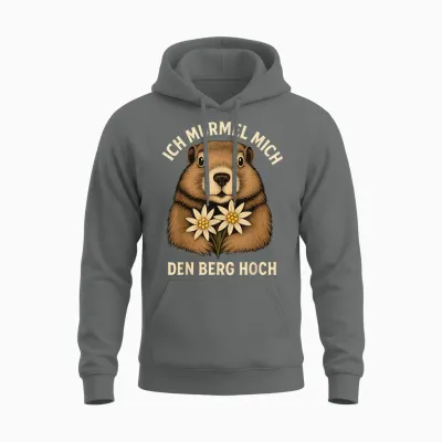 Ich Murmel Mich Den Berg Hoch Lustiges Murmeltier Edelweiß Unisex Hoodie - Graphite Heather