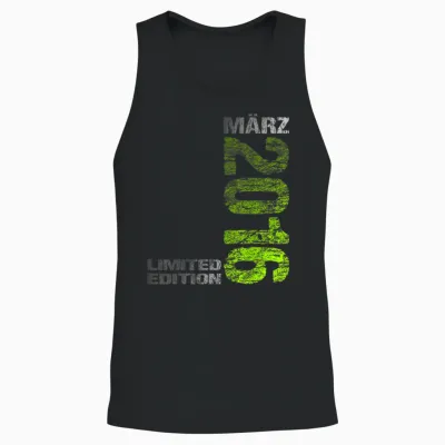 March 2016 Boy Girl 9th Birthday Limited Edition 9 T-Shirt, Black, S Unisex Tank Top - Black