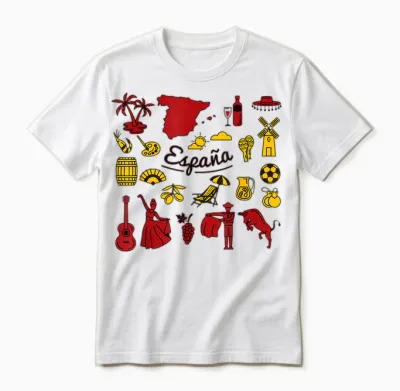 Viva España Icônes De La Culture Espagnole Design Rétro Vintage Unisex T-Shirt - White