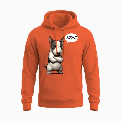 Nein Miniatur Bullterrier Bullterrierfan Bullterrierhalter Unisex Hoodie - Orange