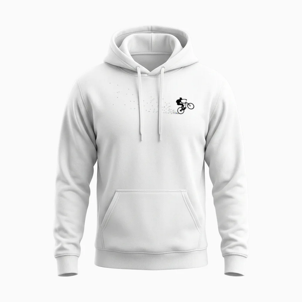 Mountain Bike Biking Cycling Unisex Hoodie in White