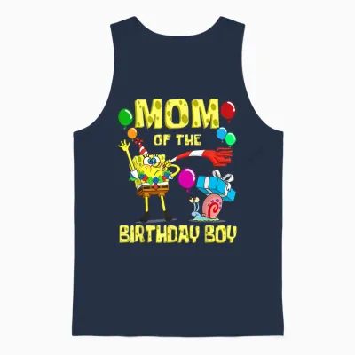 Mademark X Spongebob Squarepants - Spongebob Mommy of the Birthday Boy Theme Party Unisex Tank Top - Navy