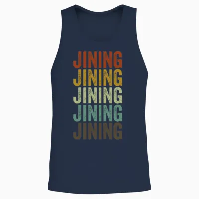 Jining China Retro Vintage Unisex Tank Top - Navy