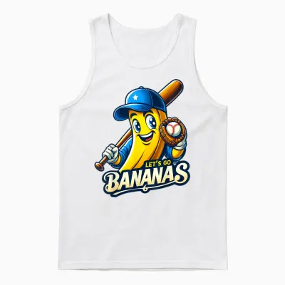 Funny Let's Go Bananas Cute Banana Fruit Lover Game Day Unisex Tank Top - White